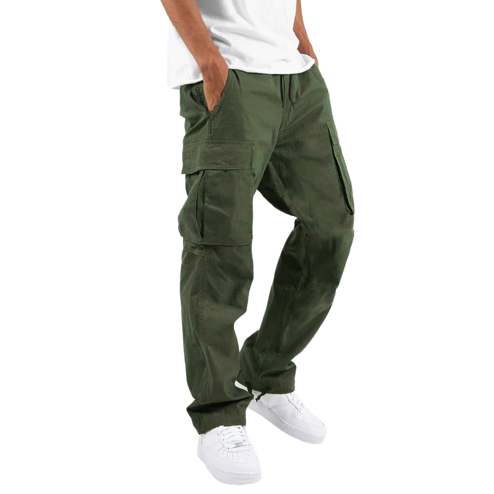 2022 Amazon Spring and Autumn New Men's Crane Pants European and American Independent Station Foreign Trade Drawstring Pocket Casual Pants