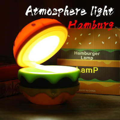 Hamburger night light curved telescopic display frame night light can store atmosphere table lamp bracket hamburger gift light