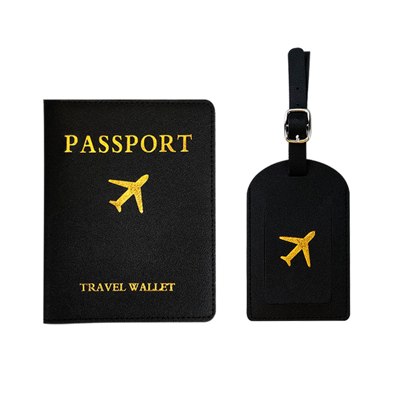 Cross-border ready-made luggage tag passport holder set luggage tag passport holder passport set