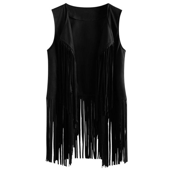 European and American New Fashionable Thin Tassel Horse Clip Women's European Station Slimming Sleeveless Vest Women's Fashion