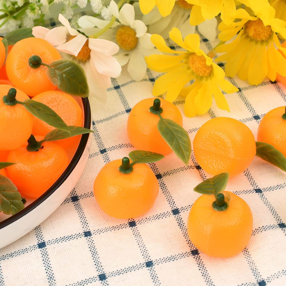 Mini sugar orange plastic small sugar orange simulation fruit props DIY model toy family kitchen table set