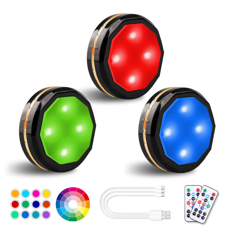 Amazon wireless remote control RGB atmosphere light charging porch bedside bedroom eye protection Cabinet light wholesale night light