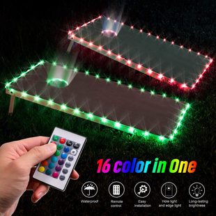 Remote control 16 color sandbag board lamp string outdoor waterproof colorful synchronous corn hole lamp contour lamp sandbag bench lamp