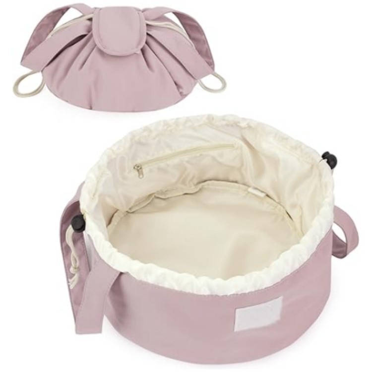 In stock new large capacity portable drawstring cosmetic bag storage bag travel wash bag fashion makeup brush storage