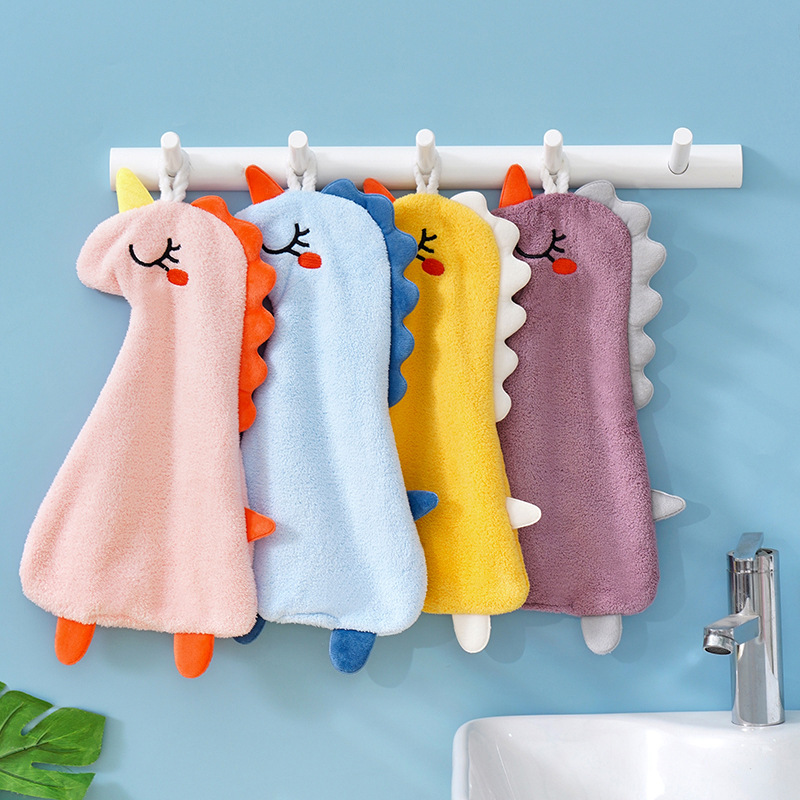 Dinosaur Wipe Hand Towel Cute Hanging Kitchen Wipe Hand Towel Creative Cartoon Children's Towel Light Luxury Household Wipe Hand Cloth