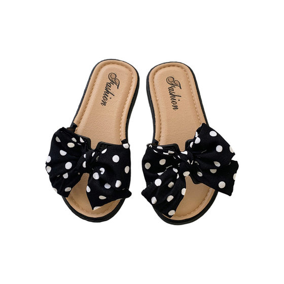 Summer Big Children's Slippers Girls' Sandals Casual Bow Non-slip Outwear Korean Style Soft-soled Women's Shoes