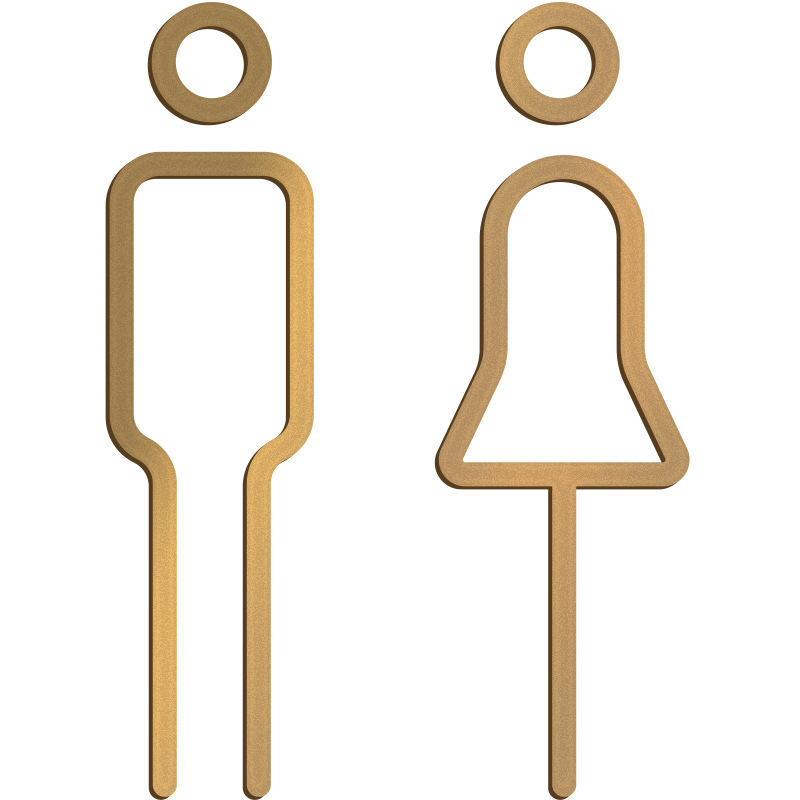 5ZW Wholesale Shop Hotel Homestay 3D Stereo Men's Toilet Women's Toilet Toilet Toilet Wall Stickers Toilet Door