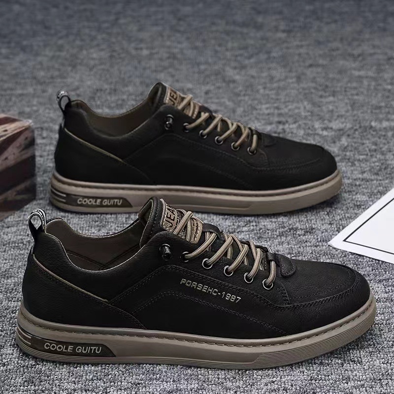 Board Shoes Men's White Shoes 2023 Spring and Autumn New Men's Casual Shoes Korean-style All-match White Leather Sneakers