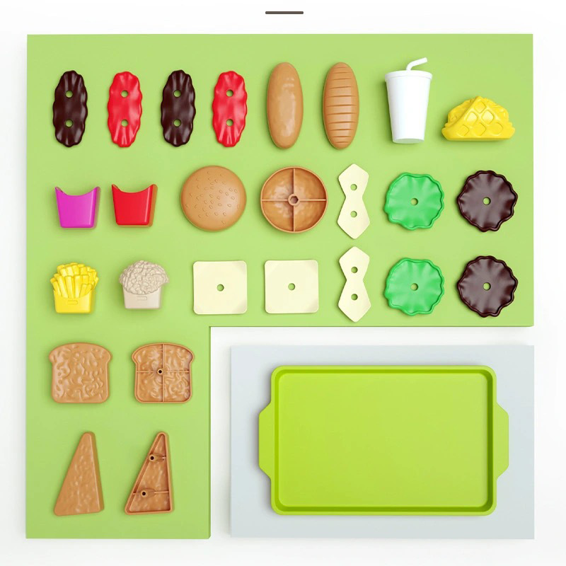 Children's Internet Celebrity Playhouse Toys Educational and Detachable Simulation Hamburger Fries Educational Toys for Baby Boys and Girls