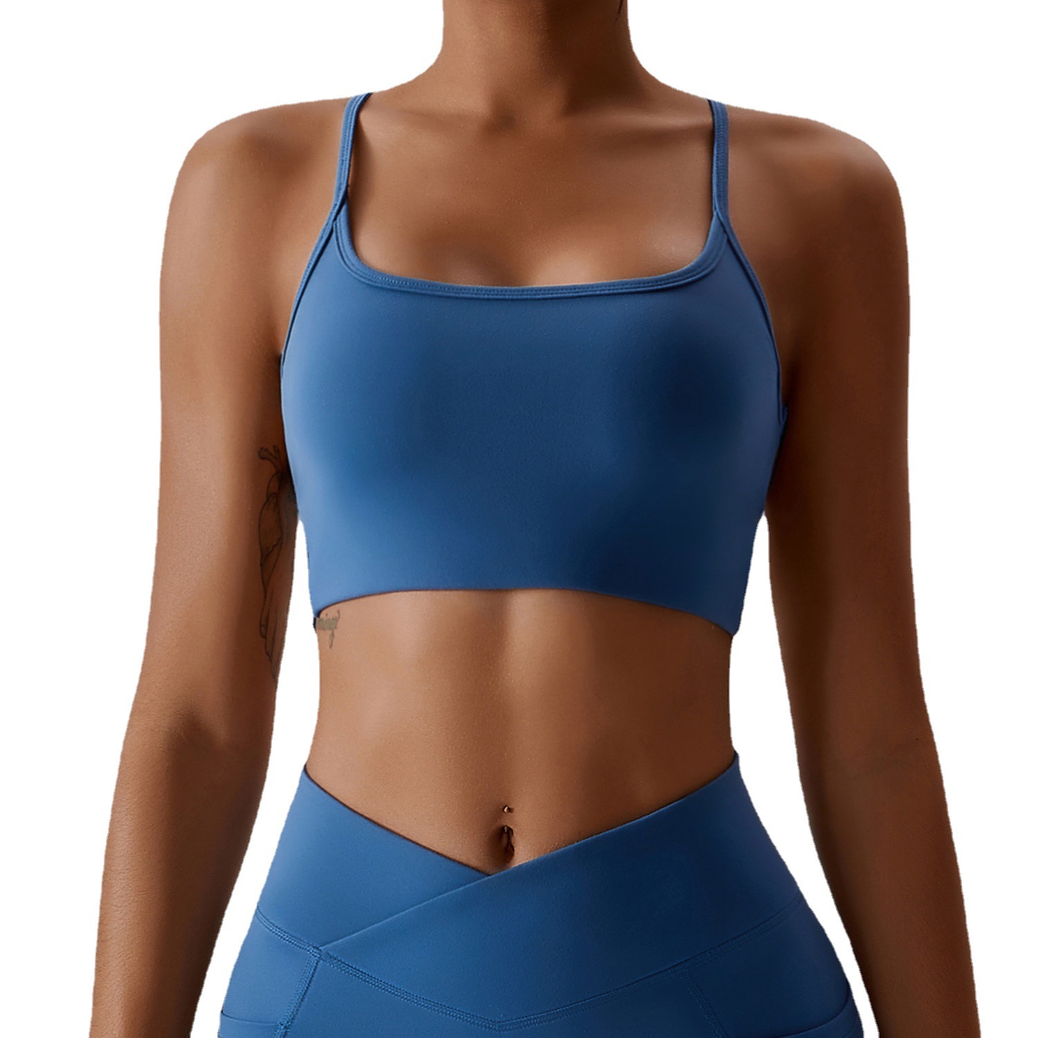 Quick-Drying Breathable European and American Naked Yoga Bra Running Sports Underwear Beauty Back Fitness Top Yoga Clothing Women's 8001