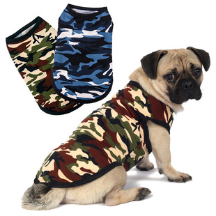 Pet Cotton Vest Multi-color Cartoon Sports Camouflage T-shirt Dog Casual Navy Costume Cat Puppy Clothes Spring and Summer
