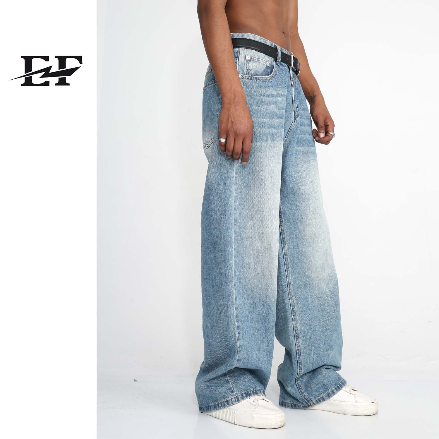 EF JEANS | 2023 new Korean version of loose Joker essential blue straight leg JEANS men's casual
