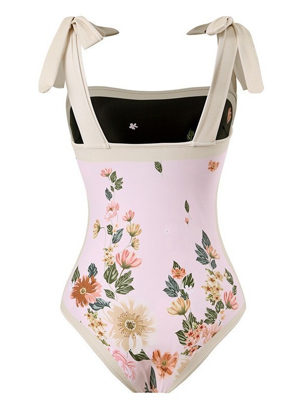 2025 Amazon Printed Ins Style Double-Sided Suit Swimsuit Digital Printed Beach Skirt Two-Piece Swimsuit for Women