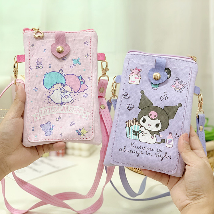 Cute cartoon coolomi Pacha dog mobile phone bag PU student crossbody backpack card holder coin purse lanyard back bag