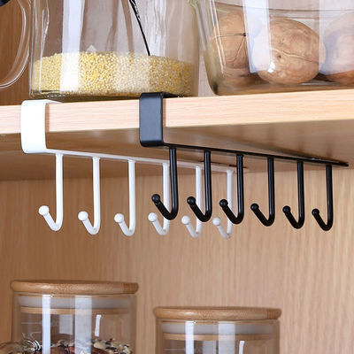 Kitchen Row Hook Multifunctional Storage Rack Under Cabinet Punch-free Wardrobe Partition Hook Clothes and Hood Storage Rack Wall Hanging