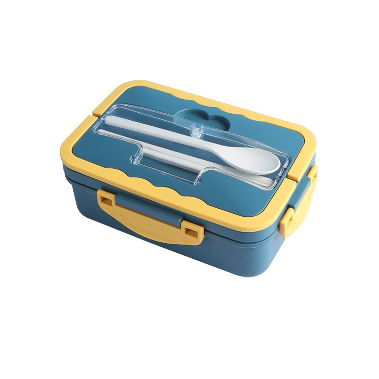Wheat straw lunch box compartment microwave lunch box office worker plastic student lunch box wholesale printable LOGO