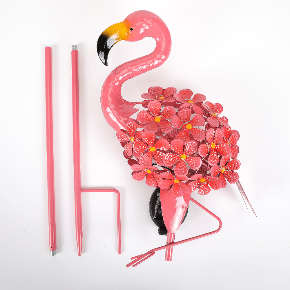 Cross-border solar flamingo lawn lamp ground plug lamp landscape lamp decoration outdoor Villa Garden Garden lamp