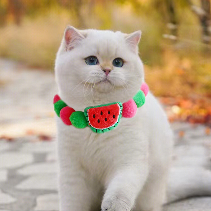 Pet Color Macaron Cute Ball Ball Self-adhesive Cat Dog Collar Necklace Birthday Party Christmas Accessories