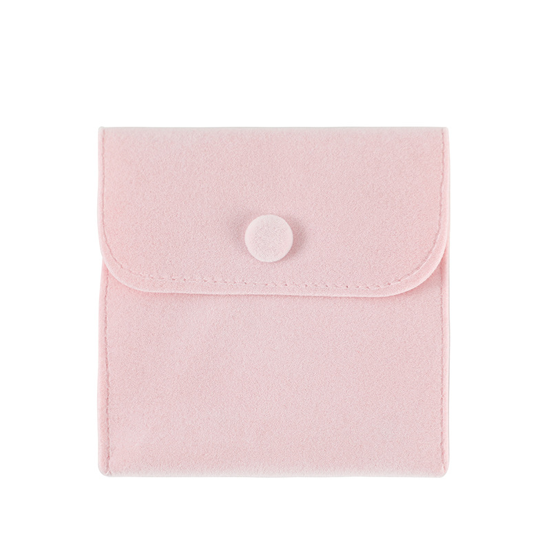 Factory wholesale velvet bag flip snap button jewelry bag earphone storage double-sided velvet jewelry necklace gift Lotus bag