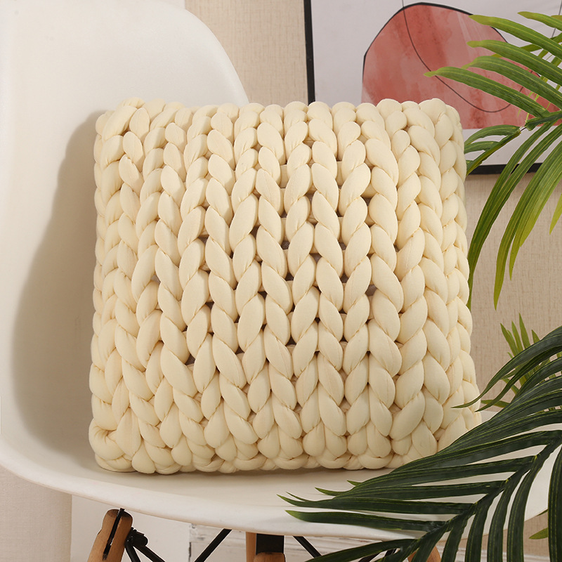 ohhio new filling core yarn hand-woven pillow coarse wool woven pillow cloth woven pillow manufacturers