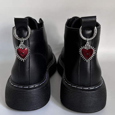 Gothic style Devil's Eye Love shoes buckle Martin boots back heel shoes accessories dark black metal pendant cross-border jewelry