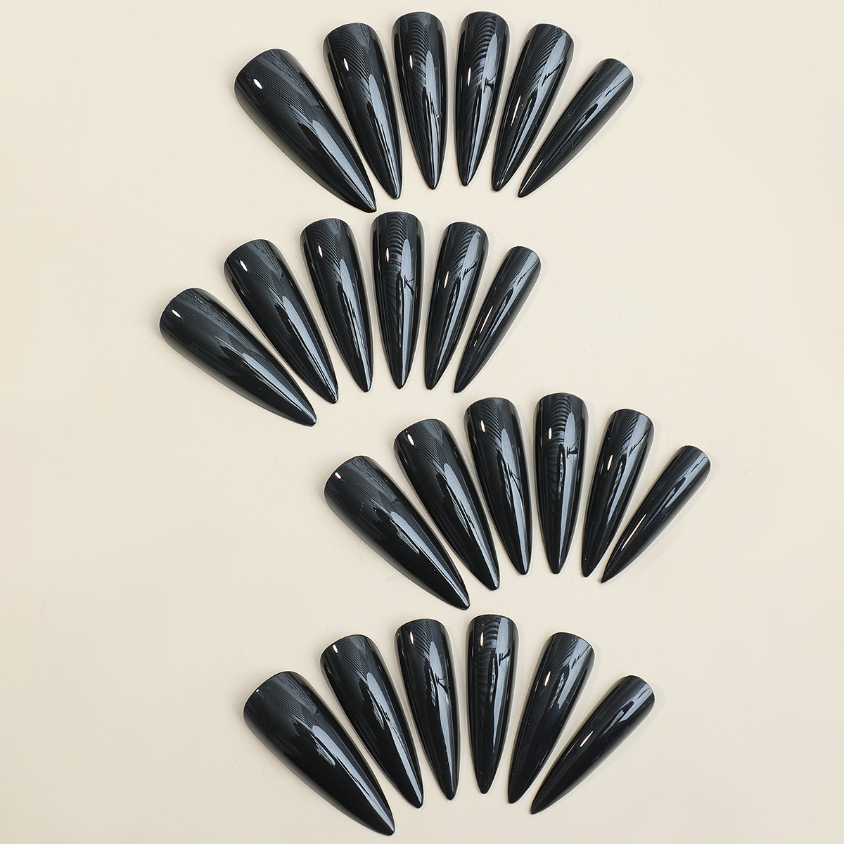 European and American long pointed dark cool series wear fake nails removable solid color nail patch false nails