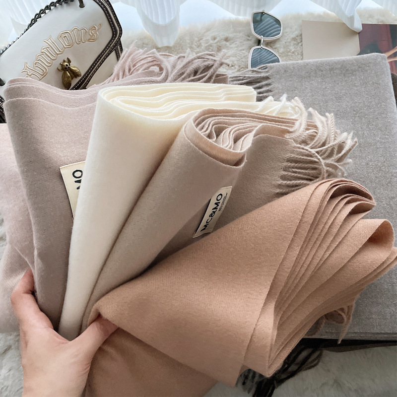 2024 Soft Imitation Cashmere Scarf Women's Autumn and Winter Korean Style New Warm Couple Scarf Cold-proof Outer Long Shawl