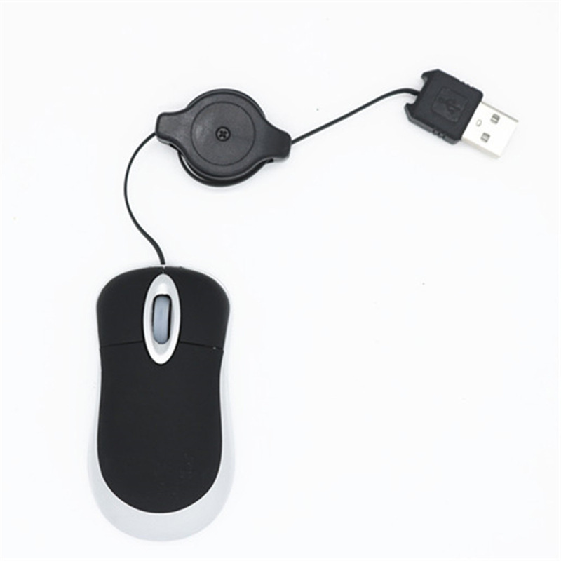 Factory spot retractable line Mini Mouse children Mini small optical mouse notebook portable with small mouse