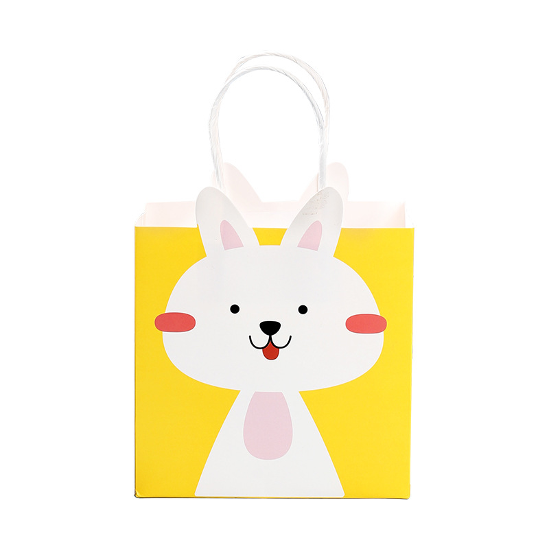 Cartoon Animal Dessert Packaging Paper Bag Wholesale Cute Cartoon Handbag Holiday Gift Accompanying Gift Bag