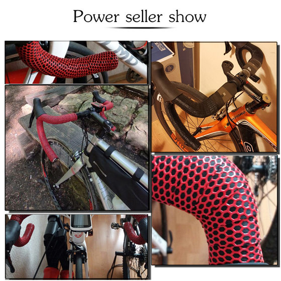 Highway Handlehold with Honeycomb Silicone Bicycle Tie Non-slip Breathable Strap EVA Elastic Deadwheel Handlehold