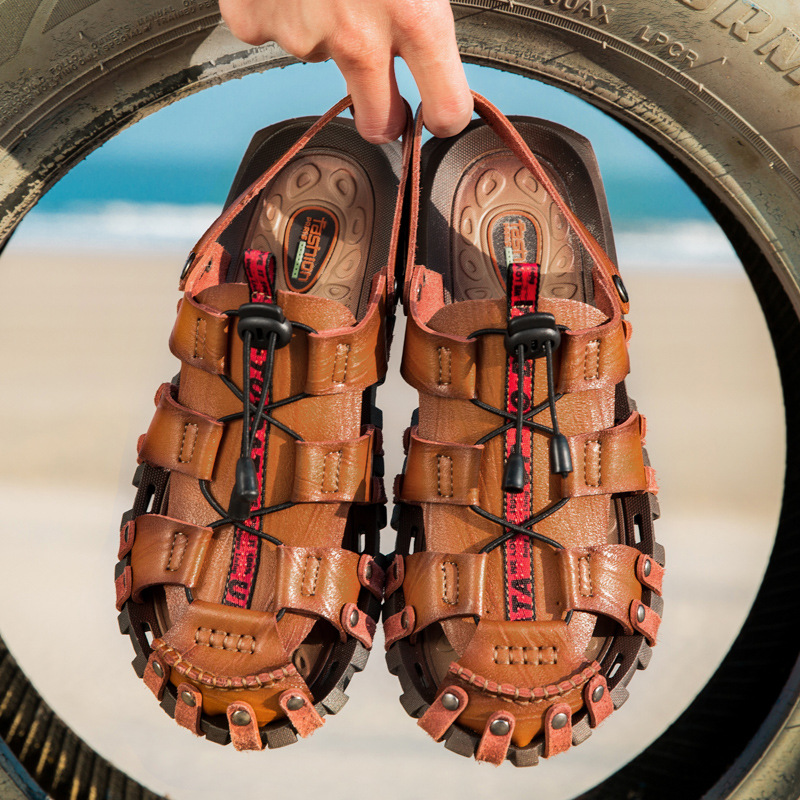 Summer Men's Baotou Slippers New Cross-border Foreign Trade Large Size Slides Beach Shoes Soft-soled Casual Sandals Men's Shoes