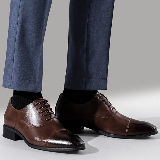Oxford Shoes Japanese Dress Shoes Men's Business Work Shoes Amazon Explosions British Four Seasons Wedding Shoes Large Size 4546