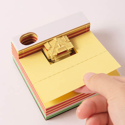 [Special Price] 3d Stereo Post-it Notes Creative Building Model Paper Carving High Color Value Desktop Ornaments