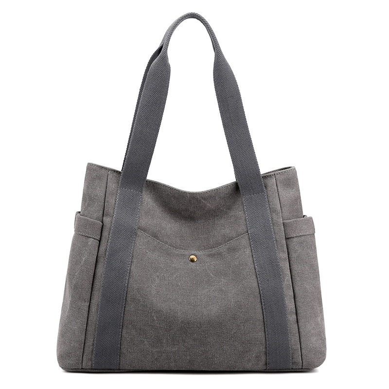 Portable Shoulder Bag 2021 New Canvas Bag Women's Bag Large Capacity Fashion Bag Women's Artistic Simple Tote Bag