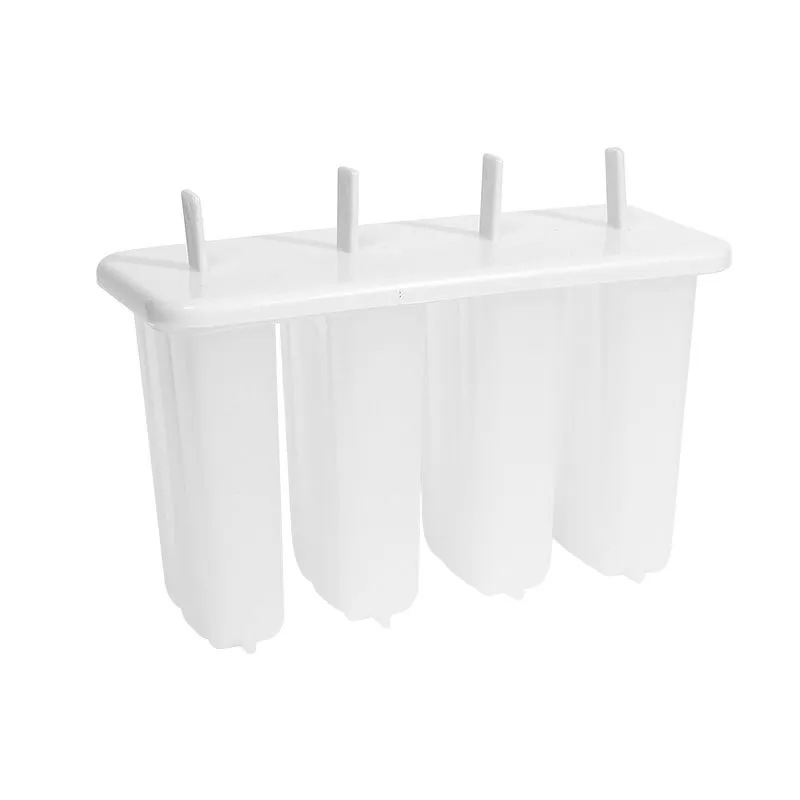 Plastic 4-Link Classic Popsicle Mold with Lid Design to Prevent Flavour Home-Made Ice Cream Popsicle Ice Cream Mold