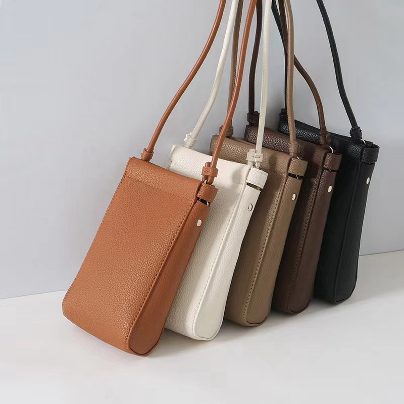 Mobile Phone Bag Japanese and Korean Art Retro Style Vertical Mini Crossbody Small Bag Lightweight Simple All-match Walking Shoulder Bag