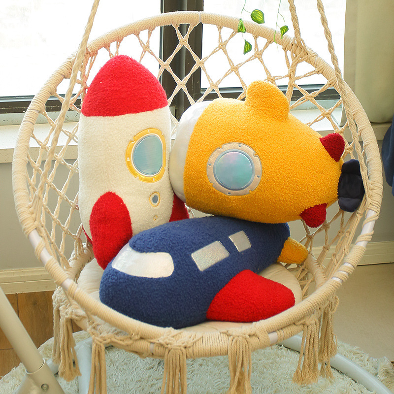 Meng Di Xiang New Shaped Creative Space Rocket Pillow Cartoon Sofa Hand Washable Pillow Children Cool Doll Doll