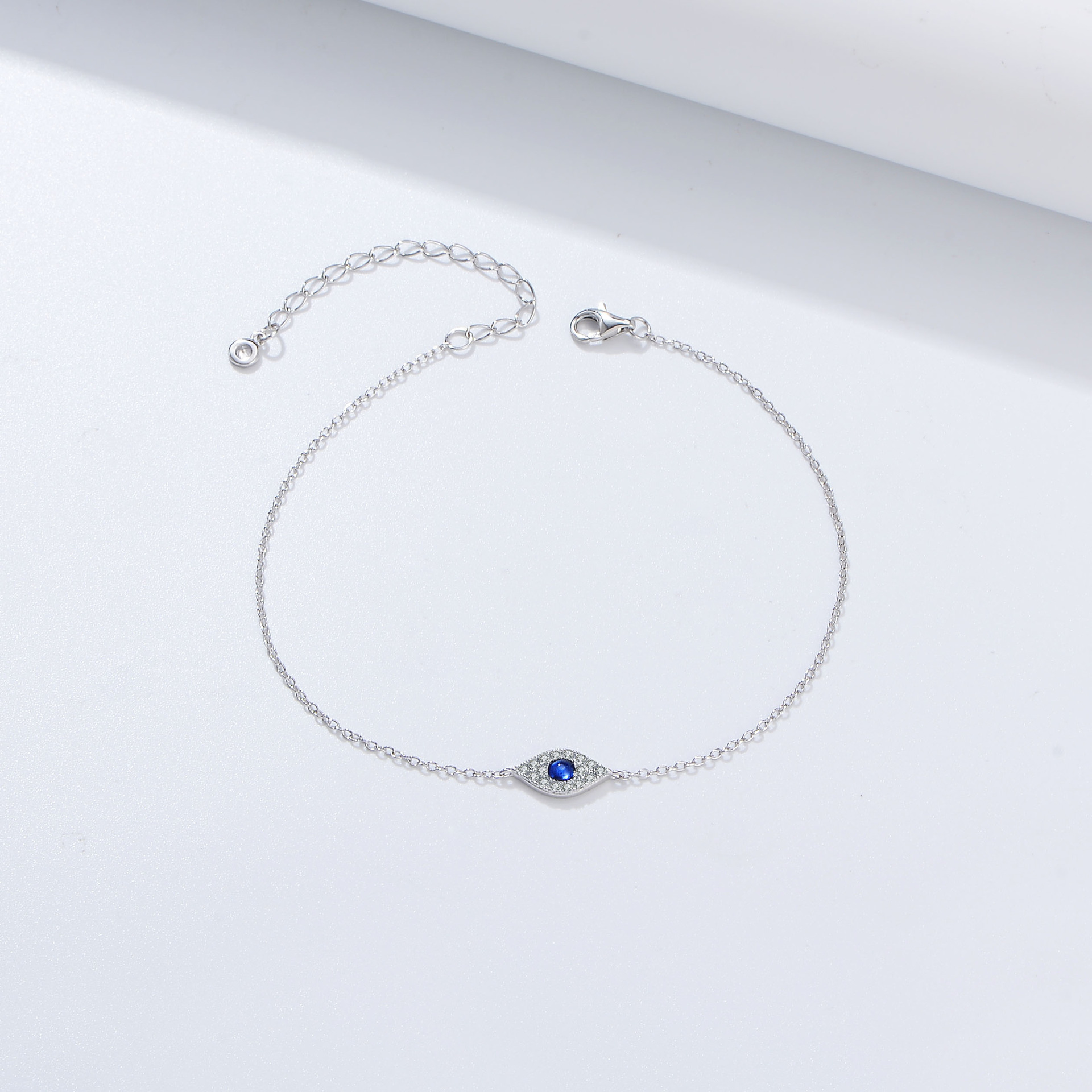 S925 Sterling Silver Devil's Eye Micro-inlaid Zircon Bracelet Female European and American Ins Retro High-grade Design Sense Diamond Jewelry