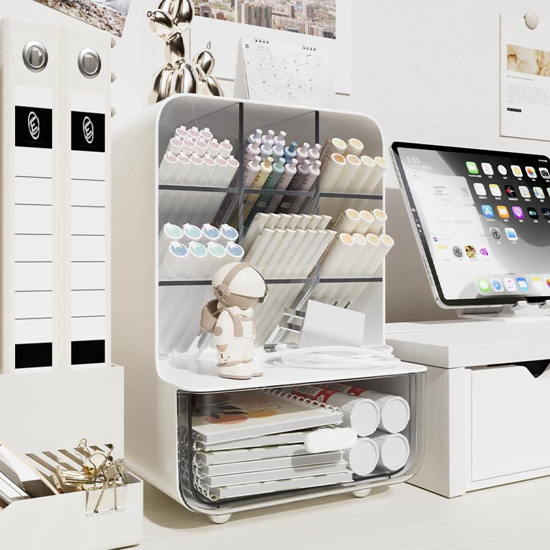 Oblique Pen Holder Student Writing Desk Stationery Storage Box Large Capacity Office Desktop Sundries Storage Rack