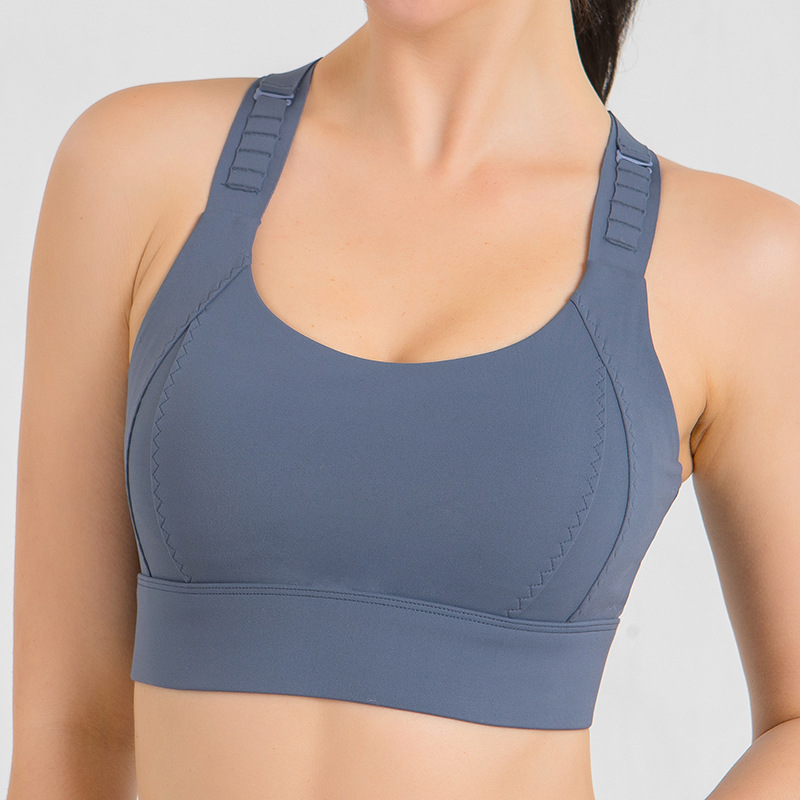 Back buckle seamless beauty back sports underwear women's shockproof push up adjustable shoulder strap yoga quick-drying running fitness bra