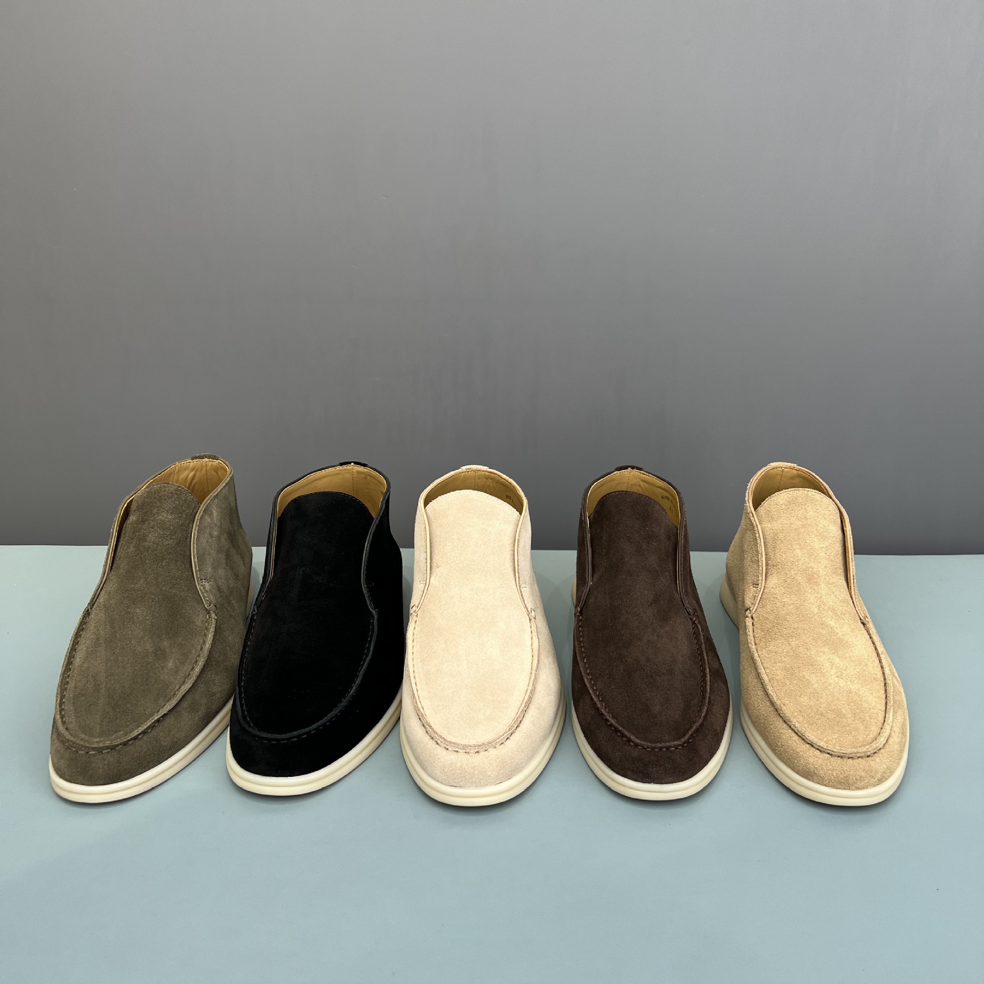 Loro * piana loafers Open Walk men's genuine leather LP high-top slip-on casual shoes noyou elegant