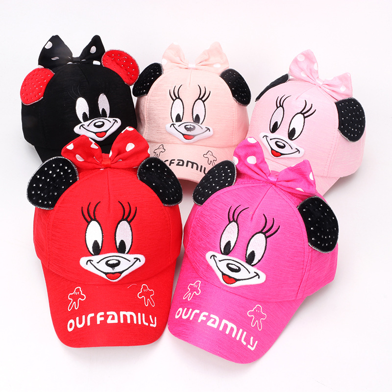 F259 Spring and Summer New Sunshade Cap Cartoon Korean Style Children Baseball Cap Girl Sun Hat Foreign Trade