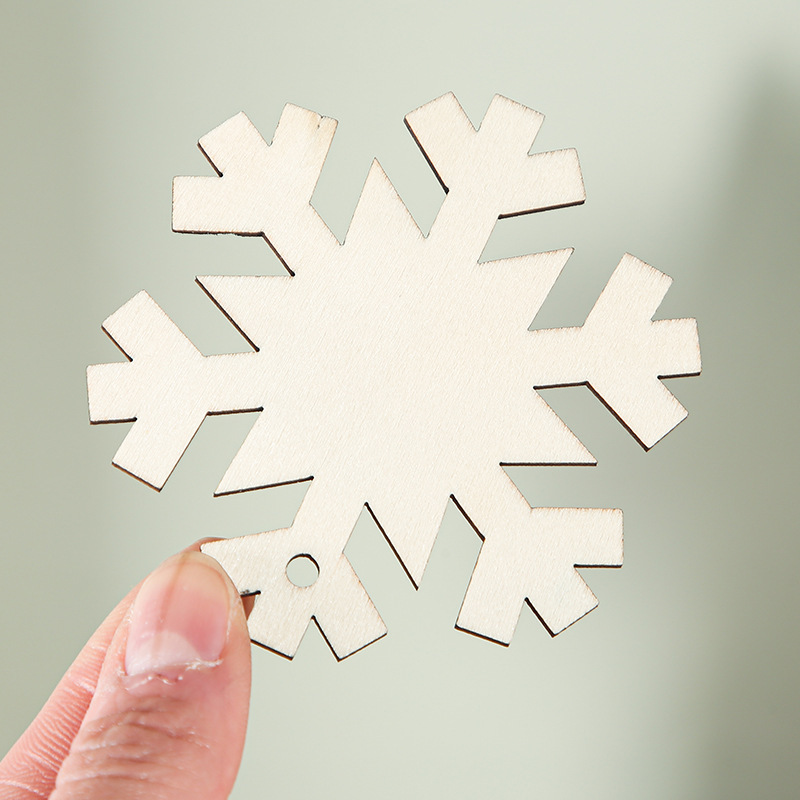 木製工芸品クリスマス雪花小さなストラップdiy木製スライスクリスマスストラップクリエイティブパーティークリスマス装飾品|undefined