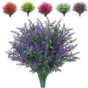 Amazon fake flower artificial lavender 5 fork cross-border direct supply simulation fake flower lavender pointed leaf spike manufacturers spot