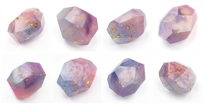 diy resin epoxy irregular geometric cut gem crystal stone ore night light mirror silicone mold