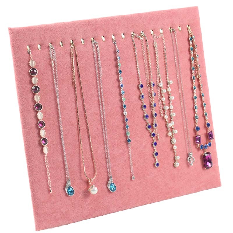 High-end 17 hook 28 hook jewelry rack suede flannel jewelry props jewelry display rack necklace earrings storage rack