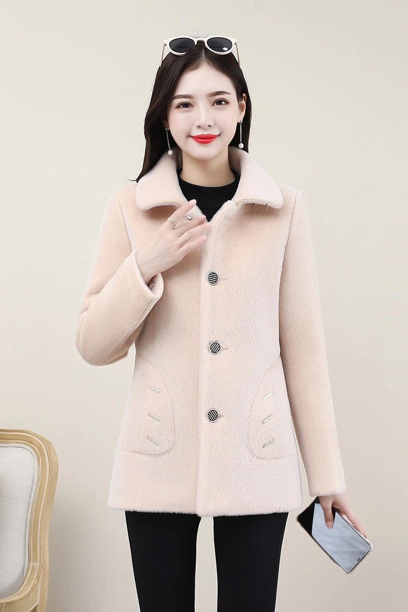 2022 Winter New Thickened Lamb Wool Coat Women's Large Size Korean-style Slimming Fur One-piece Particles Velvet Coat_voghion.com