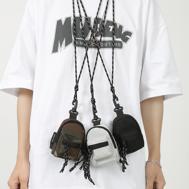 Coin purse pendant mini bag key bag headphone bag card bag sub bag hip-hop shoulder casual crossbody bag for men