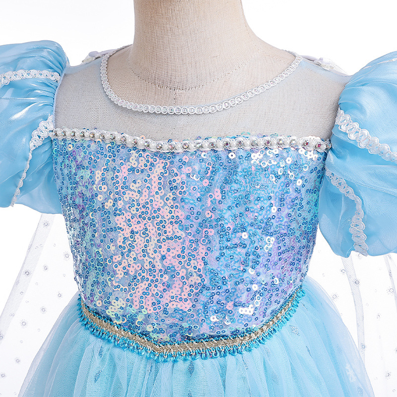 2023 Frozen Children Aisha New Dress Aisha Princess Dress Girls Mesh Dress Birthday Dress