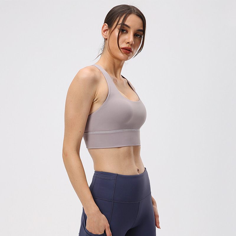 European and American Yoga Bra Naked Sanding Skin-Friendly lulu Sports Bra Yoga Sports Fitness Underwear Bra